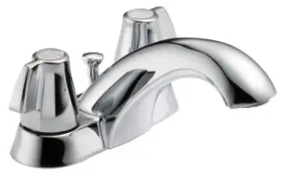 Delta #2520LF-MPU 4in Centerset Chrome Lavatory Faucet Lead Free Blade Handle Pop-Up Drain