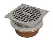 AB&A #ABA6610 2in Chrome Cast Bronze Shower Drain - Square Grate - IPS
