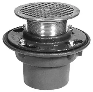 Zurn ZN415-3NH-5B-P-VP 3in No-Hub Floor Drain 5in Round Nickel Bronze Top Trap Primer Vandal-Proof