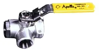 Apollo #76-603-01A 1/2" Stainless Steel 3-Way Ball Valve Standard Port - NPT