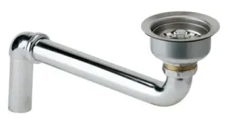 Elkay #LKAD35 3-1/2in Offset Basket Strainer Chrome Plated Brass - ADA Compliant