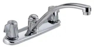 Delta #2100LF Chrome Two-Handle Kitchen Faucet with Sprayer - Lead Free