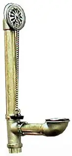 Wal-Rich #1401002 1-3/8" Cast Brass Connected Waste & Overflow for Clawfoot Tub - Chrome