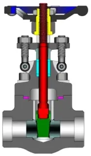 Powell #GA08TA58GB 1-1/4in A105 Gate Valve Class 800 OS&Y Bolted Bonnet