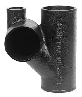 Charlotte Pipe #NH-457 4x4x2x4 Left Hand Vented Closet Tee with 2in Top Vent - No-Hub