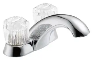 Delta #2502LF 4in Centerset Lead Free Lavatory Faucet Less Drain - Chrome