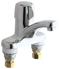 Chicago Faucets #3300-CP Chrome 1-Handle Deck-Mount Metering Lavatory Faucet with 4-3/4" Integral Spout