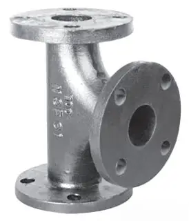 Ward #3X2D.BFT 3x2-1/2 Cast Iron Flanged Reducing Tee Class 125 - Black