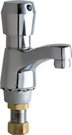 Chicago Faucets #333-336PSHCP Chrome 1-Handle Deck-Mount Metering Lavatory Faucet with 3-3/8" Spout