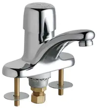 Chicago Faucets #3400-TCP Chrome 1-Handle Deck-Mount Metering Lavatory Faucet with 4-3/4" Integral Spout