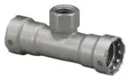 Viega #25440 1-1/2" x 1-1/2" x 3/4" MegaPress Carbon Steel Tee PxPxFPT - EPDM