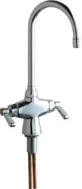 Chicago Faucets #50-CP Chrome 2-Handle Deck-Mount Sink Faucet with GN2A Rigid/Swing Gooseneck Spout