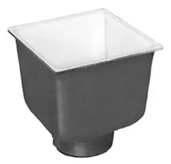 Zurn #FD2378-NH4-F 8x8 4in No-Hub Acid-Resisting Enamel Floor Sink Full Grate