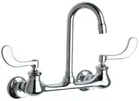 Chicago Faucets #631-CP Chrome 2-Handle Wall Mounted Adjustable 7-1/4" - 8-3/4" Centers Sink Faucet