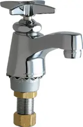 Chicago Faucets #700-HOTCP Chrome 1-Handle Deck-Mount Lavatory Basin Faucets with 3-3/8" Integral Spout