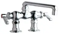 Chicago Faucets #772-CP Chrome 2-Handle Deck Mounted - 3-3/8" Centers Faucet