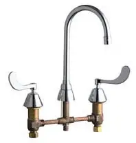 Chicago Faucets #786-TWGN2BVBE7 Chrome 2-Handle Deck-Mount Kitchen Faucet 786 - With Third Water Inlet Connection