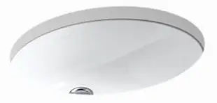 Kohler #2210-0 17" x 14" White Caxton Oval Undermount Lavatory