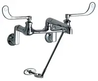 Chicago Faucets #814-CP Chrome 2-Handle Wall Mounted - Adjustable 8" - 13" Centers Sink Faucet