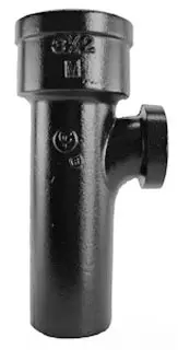 Charlotte #SV-84 4" x 2" Cast Iron Sanitary Tapped Tee