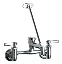 Chicago Faucets #897-CP Chrome 2-Handle Wall-Mount Service Sink Faucet - Adjustable 7-5/8" - 8-3/8" Centers
