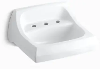 Kohler #K-2006 21-1/4" x 18-1/8" White Wall-Mount Lavatory Sink 8" Centerset