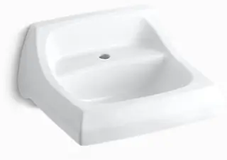 Kohler #2007-0 21in x 18in Kingston Wall-Mount Lavatory Sink Single Hole - White