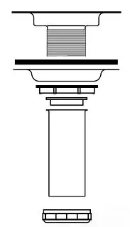 McGuire #152SAN Wide Top Sink Strainer with 4in Tailpiece