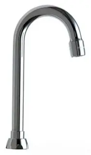 Chicago Faucets #GN1AE3JKABCP 3-1/2in Rigid/Swing Gooseneck Spout 1.5 GPM Laminar - Male Thread
