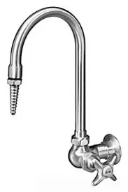 Chicago Faucets #970-CTF Chrome 1-Handle Deck-Mount Distilled Water Fitting with GN2B Rigid/Swing Vacuum Break with Tin Lining