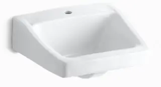 Kohler #1722-0 19-1/4in x 17-1/4in White Chesapeake Wall-Mount Lavatory Sink - Single Hole