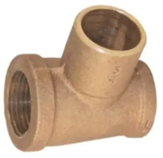 Elkhart #A03711NLE 3/4 x 3/4 x 1/2 Lead Free Brass Reducing Tee FIP x FIP x C