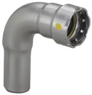 Viega #26071 1-1/2in MegaPressG 90° Street Elbow Carbon Steel - Press x FTG