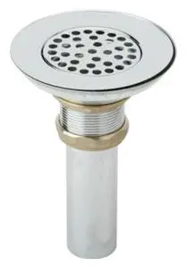 Elkay #LK18 3-1/2in Chrome Plated Brass Drain with 3in Perforated Grid Strainer - 1-1/2in OD 4in Tailpiece