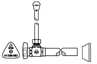 McGuire #LFBV170 1/2" NOM x 3/8" OD Lead Free Quarter Turn Ball Valve Pair w/ 5" Extension