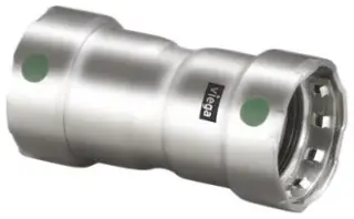 Viega #90290 3/4in 316 Stainless Steel MegaPress Coupling with Stop - Press x Press