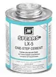 Spears #LX5C-020 1 Pint Low Extractable PVC Solvent Cement Clear One-Step