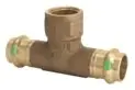 Viega #79765 1in x 1in x 3/4in Bronze ProPress Tee Zero Lead - Press x Press x FNPT