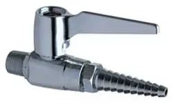 Chicago Faucets #909-LEB 3/8in Chrome Plated Brass Lab Ball Valve - NPT Male