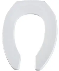 Church #2155SSCT Elongated White Open Front Less Cover Toilet Seat Sta-Tite