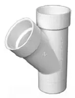 Charlotte Pipe #602 4in PVC DWV Street Wye 45° - Spigot x Hub x Hub