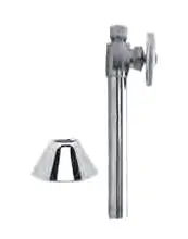 BrassCraft #CS41BXC 1/2" Nom Sweat x 3/8" OD Comp Straight Stop w/ 5" Extension & Bell Escutcheon - Chrome