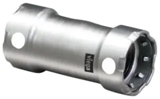 Viega #95315 3/4in MegaPress Slip Coupling 304 Stainless Steel - Press x Press