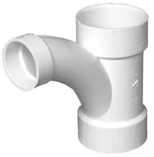 Charlotte Pipe #502 4" x 4" x 2" PVC Combination Wye & 1/8 Bend Reducing