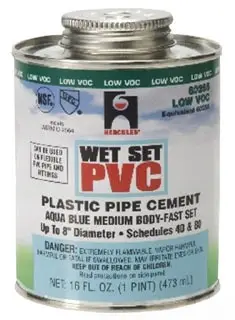 Hercules #60255 1pt Wet Set PVC Cement Aqua Blue