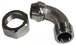 Wal-Rich #0625002 1/2in Chrome Bathcock Coupling Pair - 1/2 MIP x 3/4 FIP Swivel