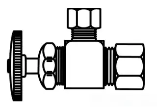 McGuire #LFHST09 1/2"C x 3/8"OD Lead-Free Angle Stop Valve - Compression