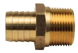 BrassCraft #125-16-16X 1in Brass Hose Barb x MIP Adapter - Lead Free