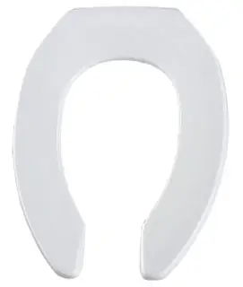 Bemis #1955SSCT White Elongated Open Front Less Cover Commercial Toilet Seat STA-TITE