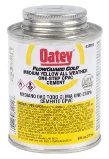 Oatey #31911 8 oz CPVC FlowGuard Gold 1-Step Yellow Cement